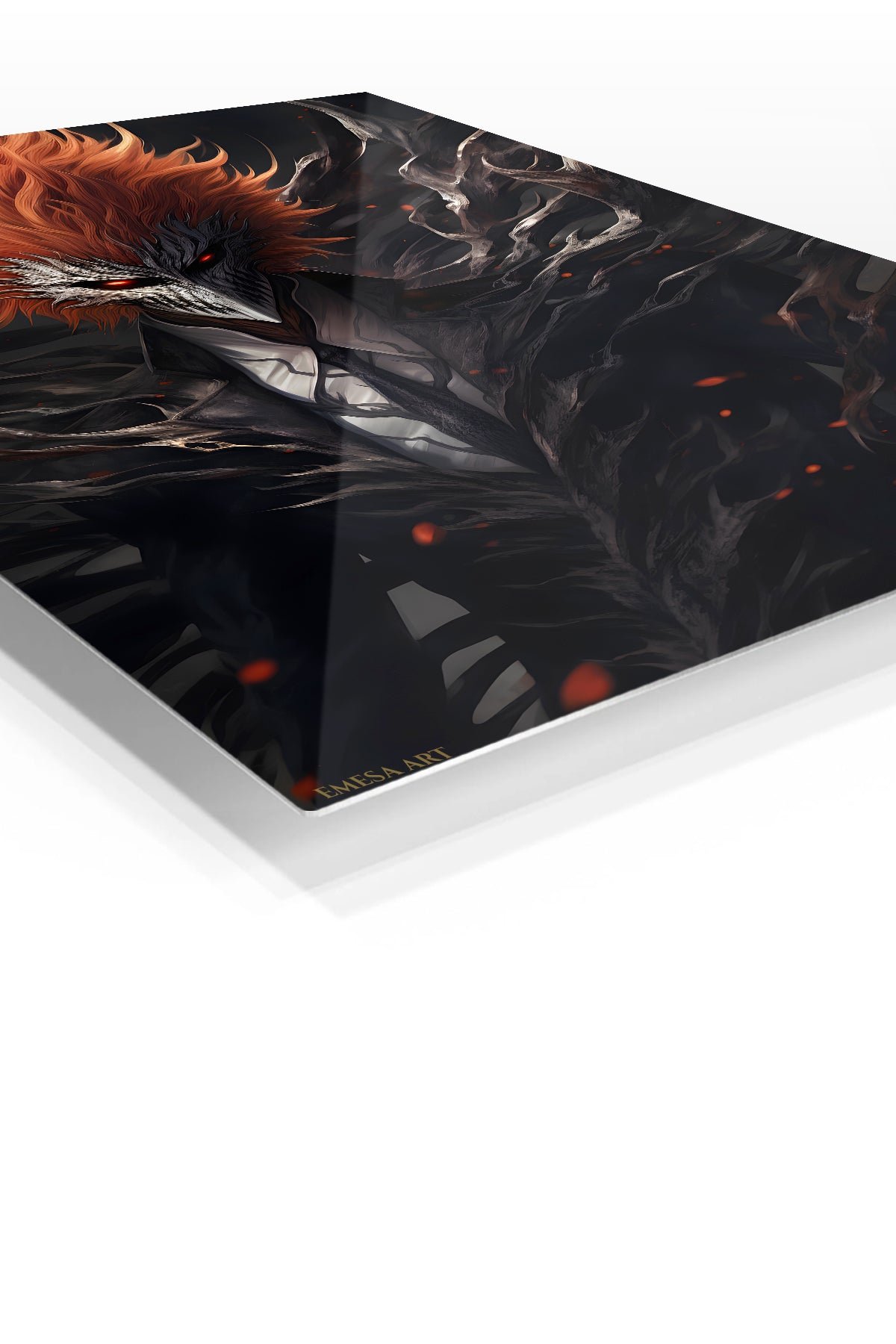 Ember-Haired Masked Warrior metal wall art print, view 2
