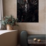 Ember-Haired Masked Warrior metal wall art print, view 5