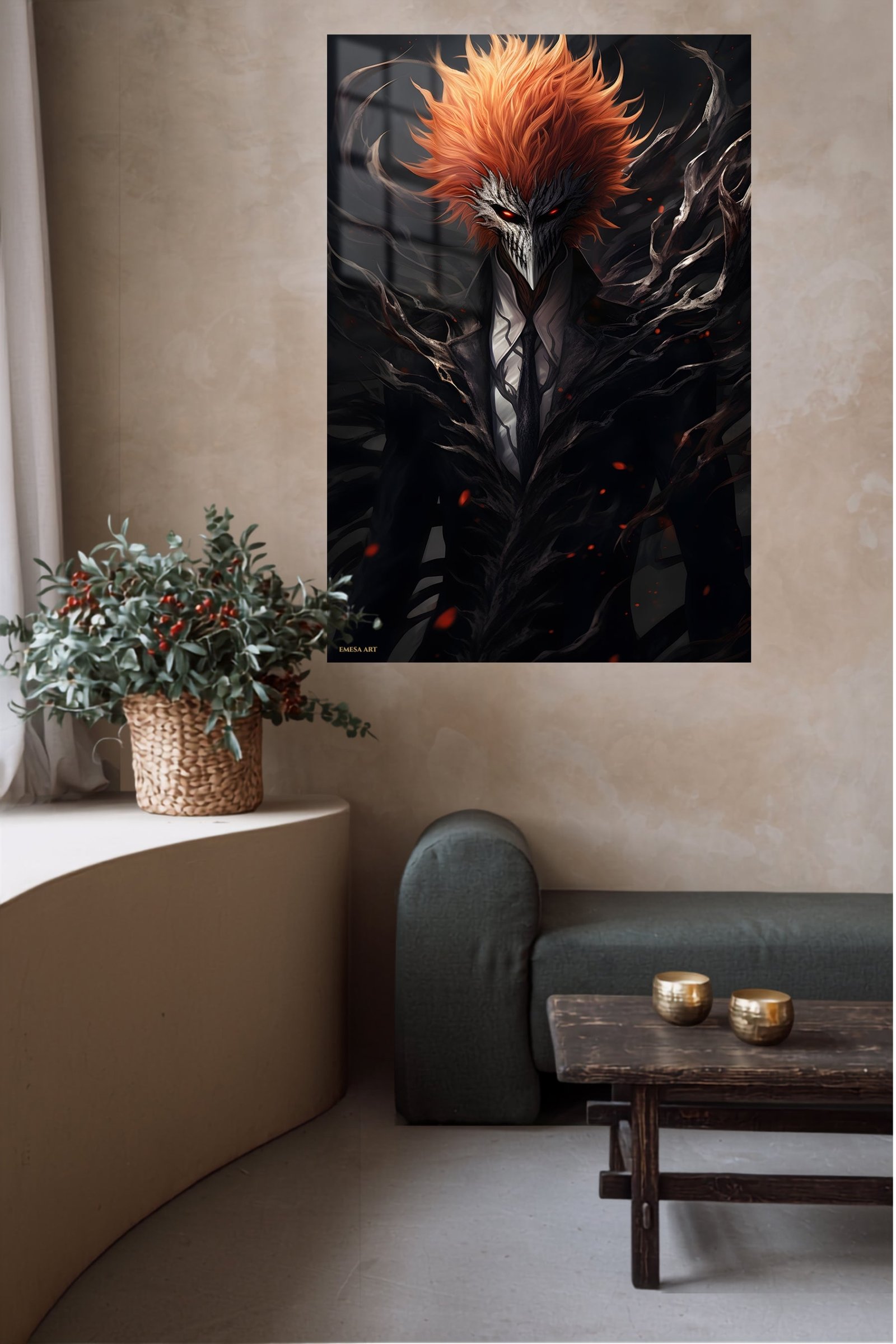 Ember-Haired Masked Warrior metal wall art print, view 5