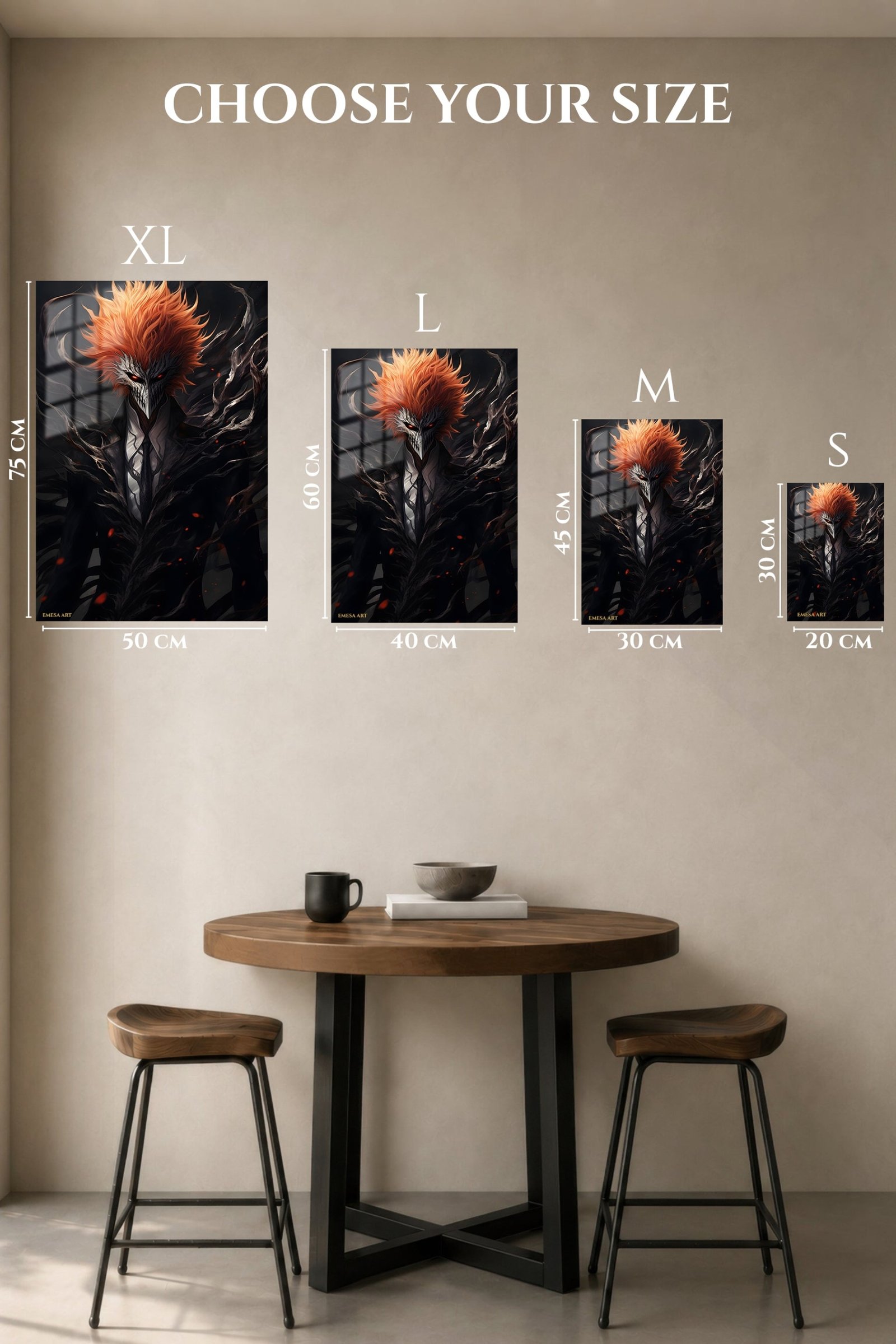 Ember-Haired Masked Warrior metal wall art print, view 6