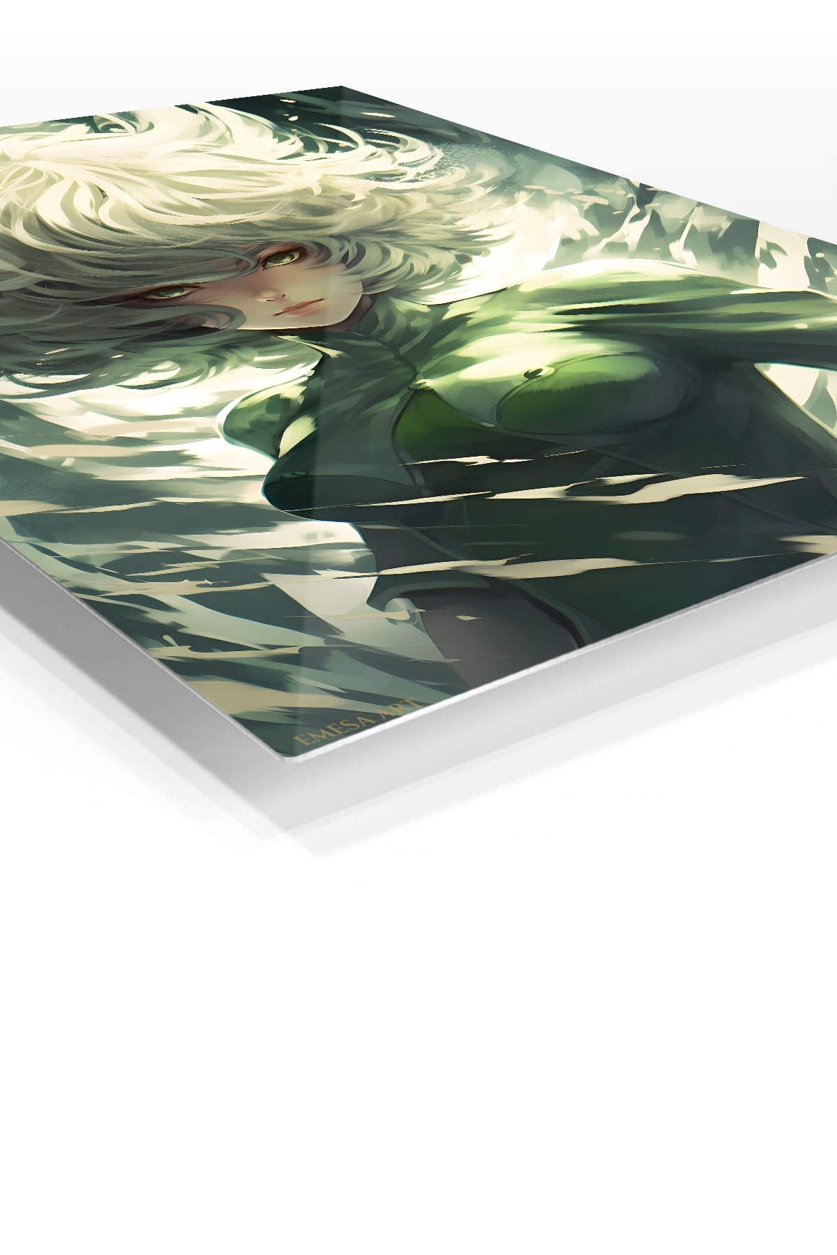 Emerald Wind Guardian metal wall art print, view 2