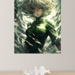 Emerald Wind Guardian metal wall art print, view 4