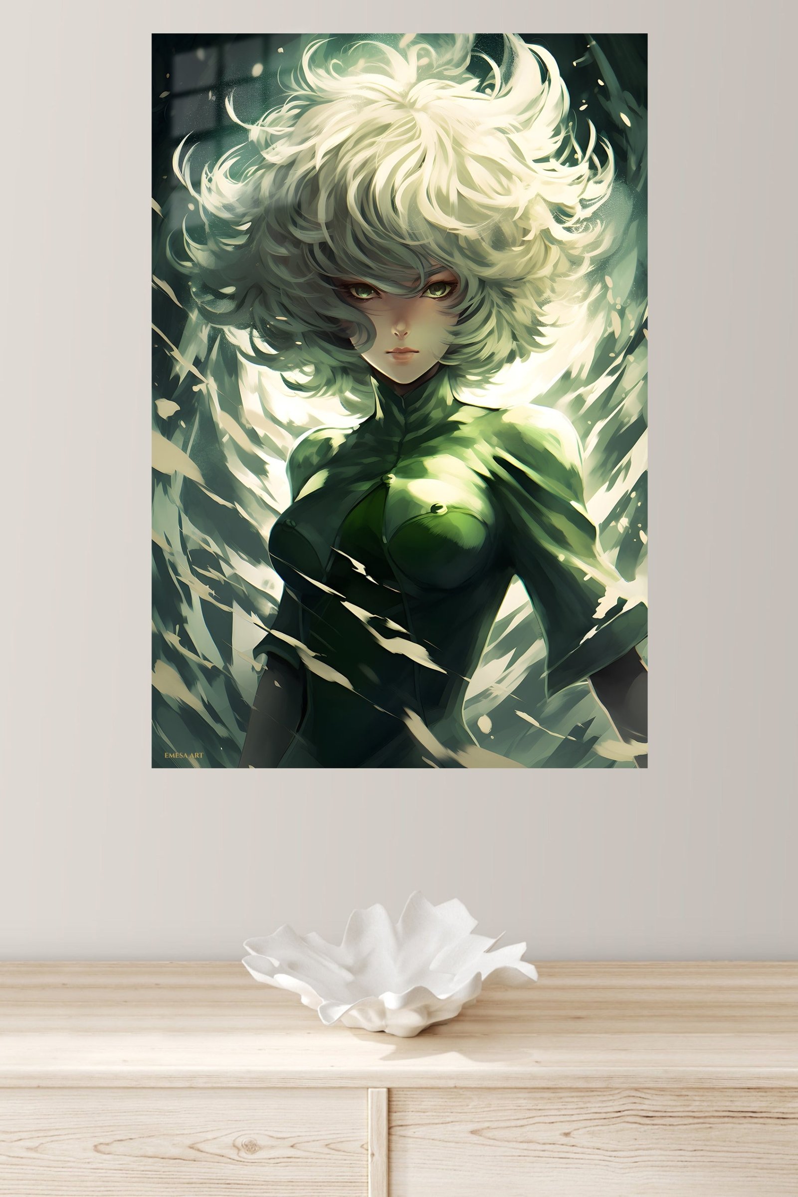 Emerald Wind Guardian metal wall art print, view 4