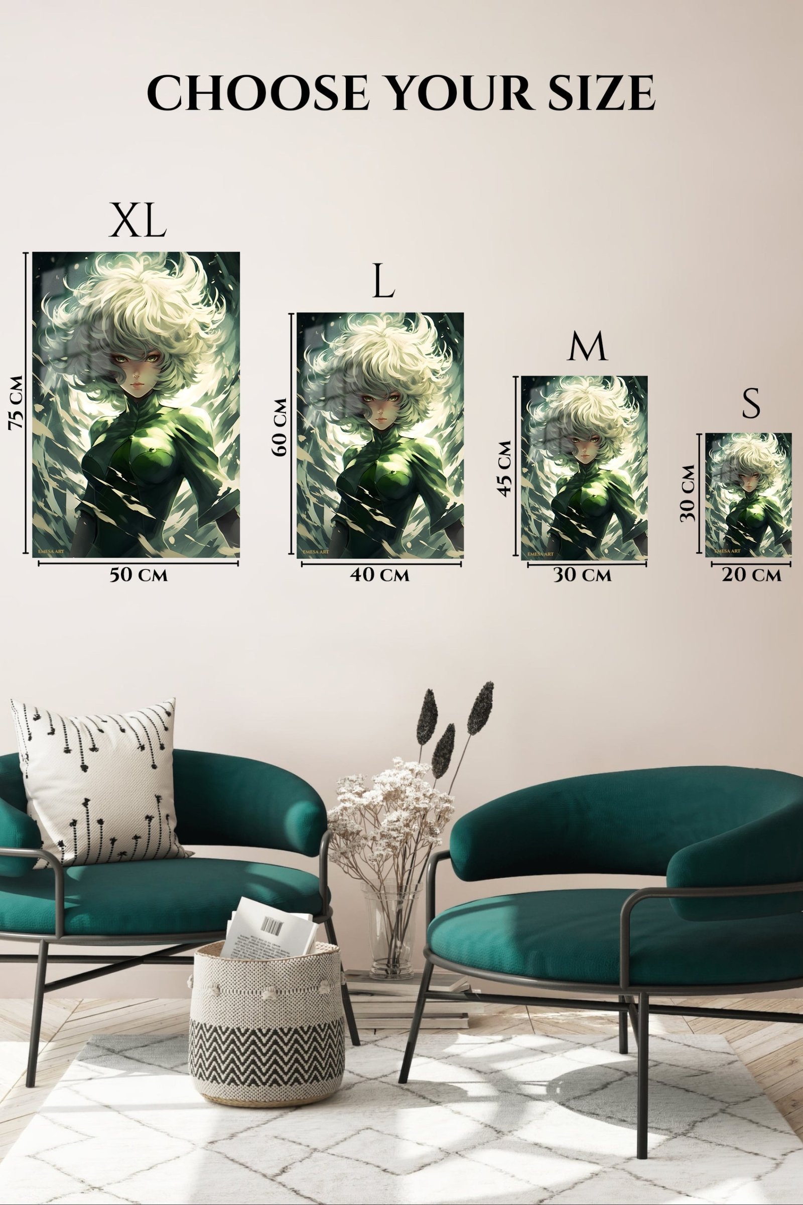 Emerald Wind Guardian metal wall art print, view 6