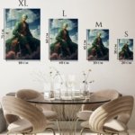 Emerald Swordsman Beneath Storm Clouds metal wall art print, view 6