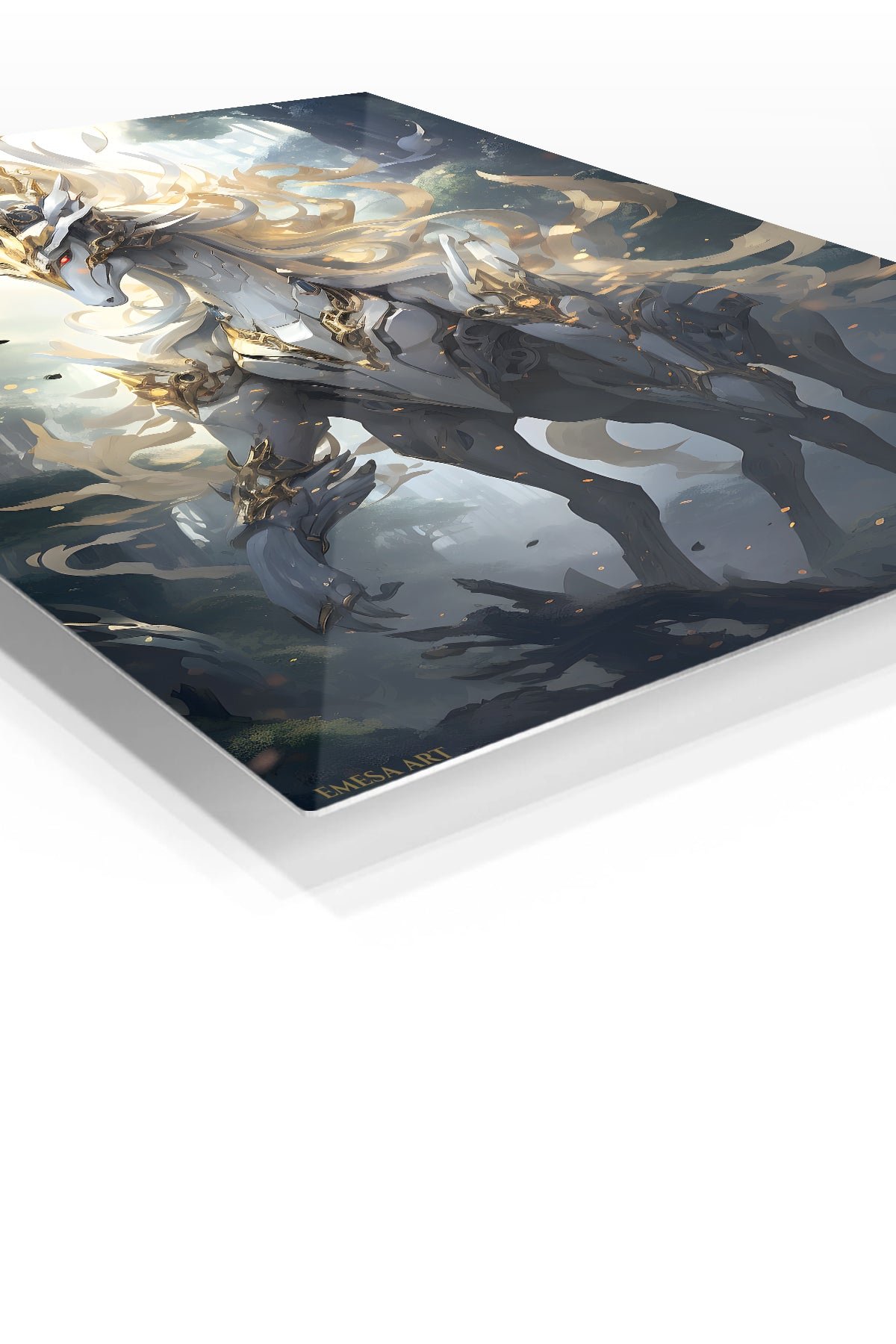 Golden Crown Forest Guardian metal wall art print, view 2