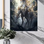 Golden Crown Forest Guardian metal wall art print, view 4