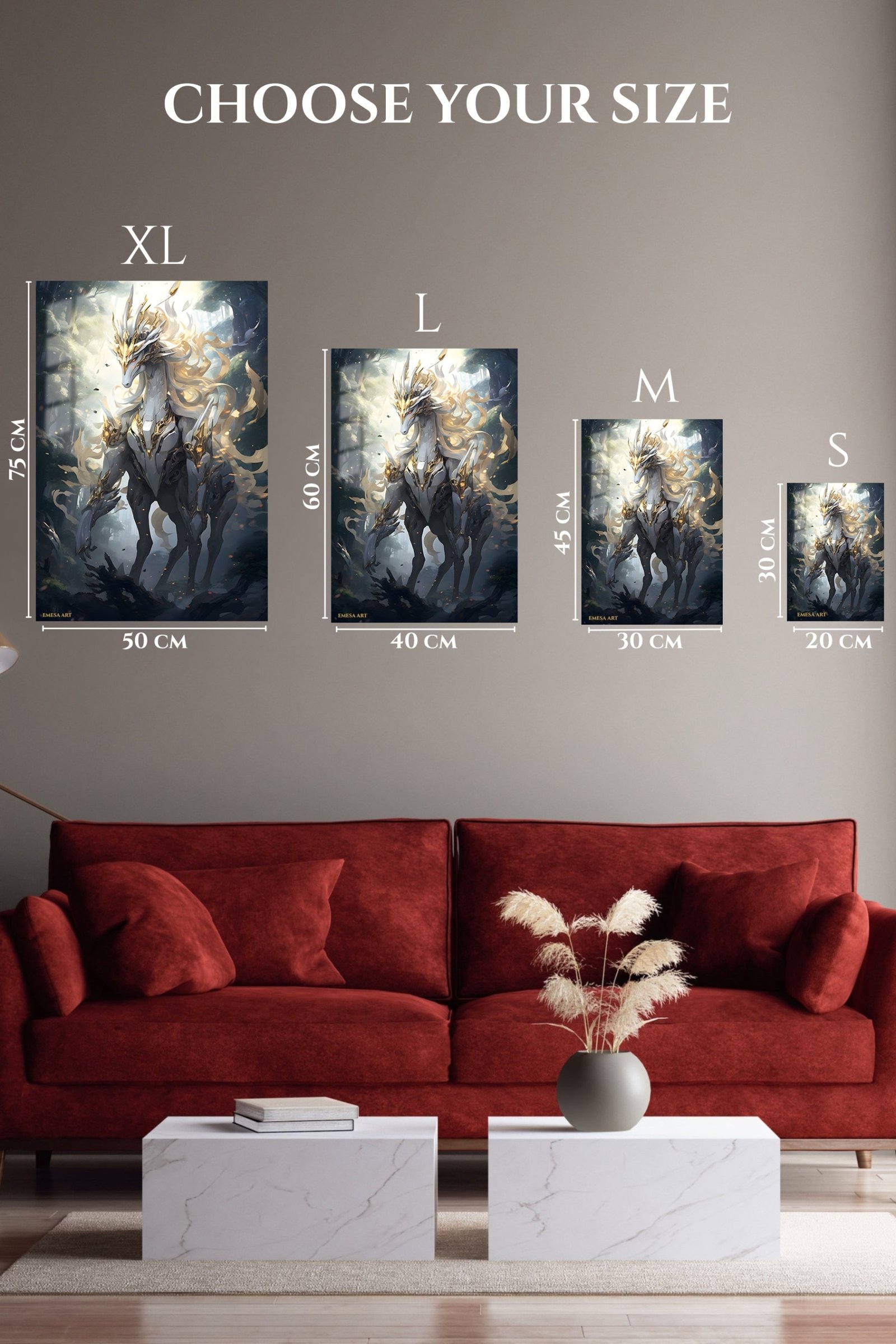 Golden Crown Forest Guardian metal wall art print, view 6