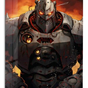 Ember-Eyed Battle Mech metal wall art print