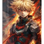 Blazing Hero Portrait metal wall art print