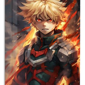 Blazing Hero Portrait metal wall art print