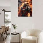 Blazing Hero Portrait metal wall art print, view 5