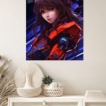 Crimson Mecha Guardian metal wall art print, view 4