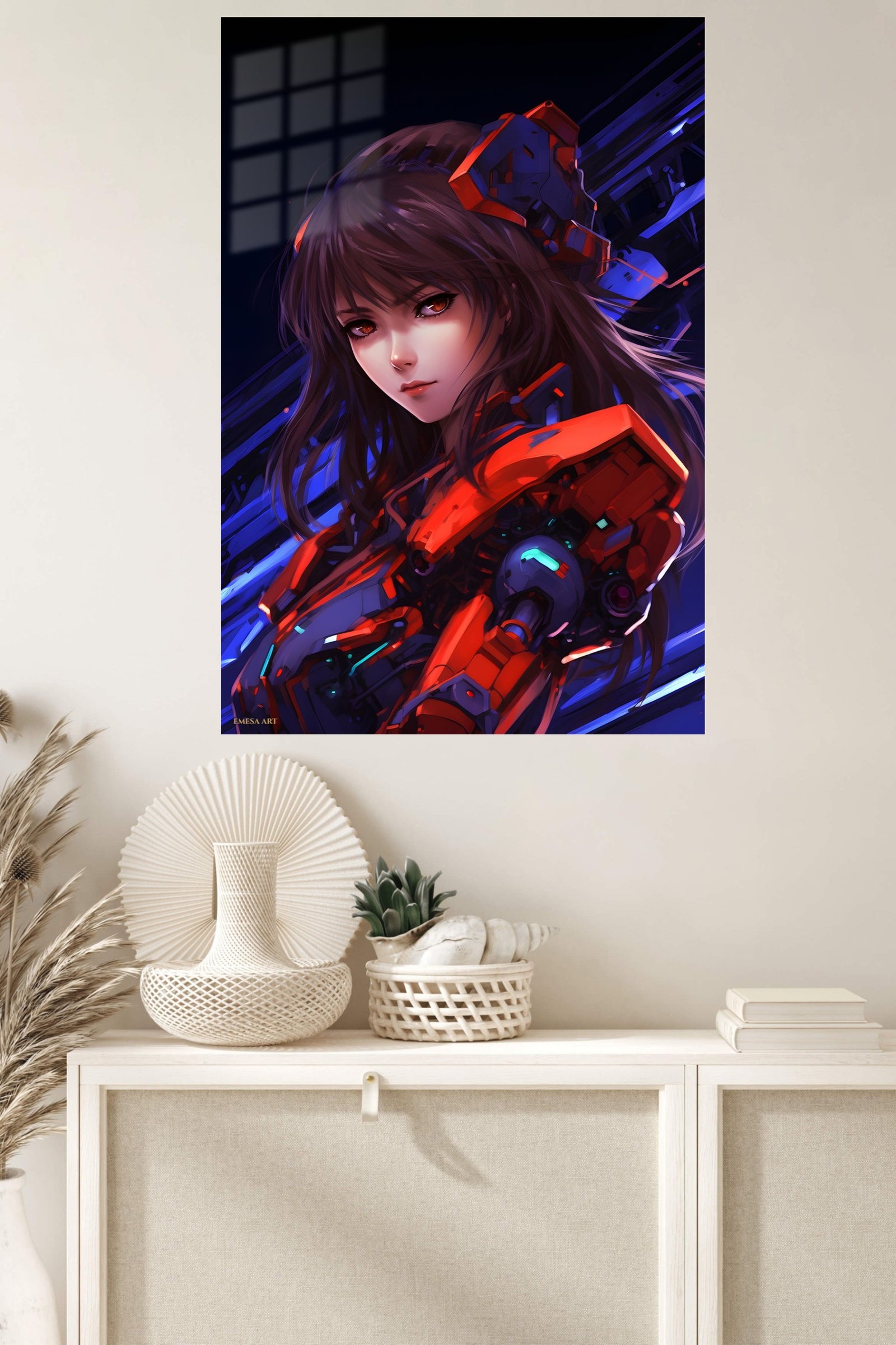 Crimson Mecha Guardian metal wall art print, view 4