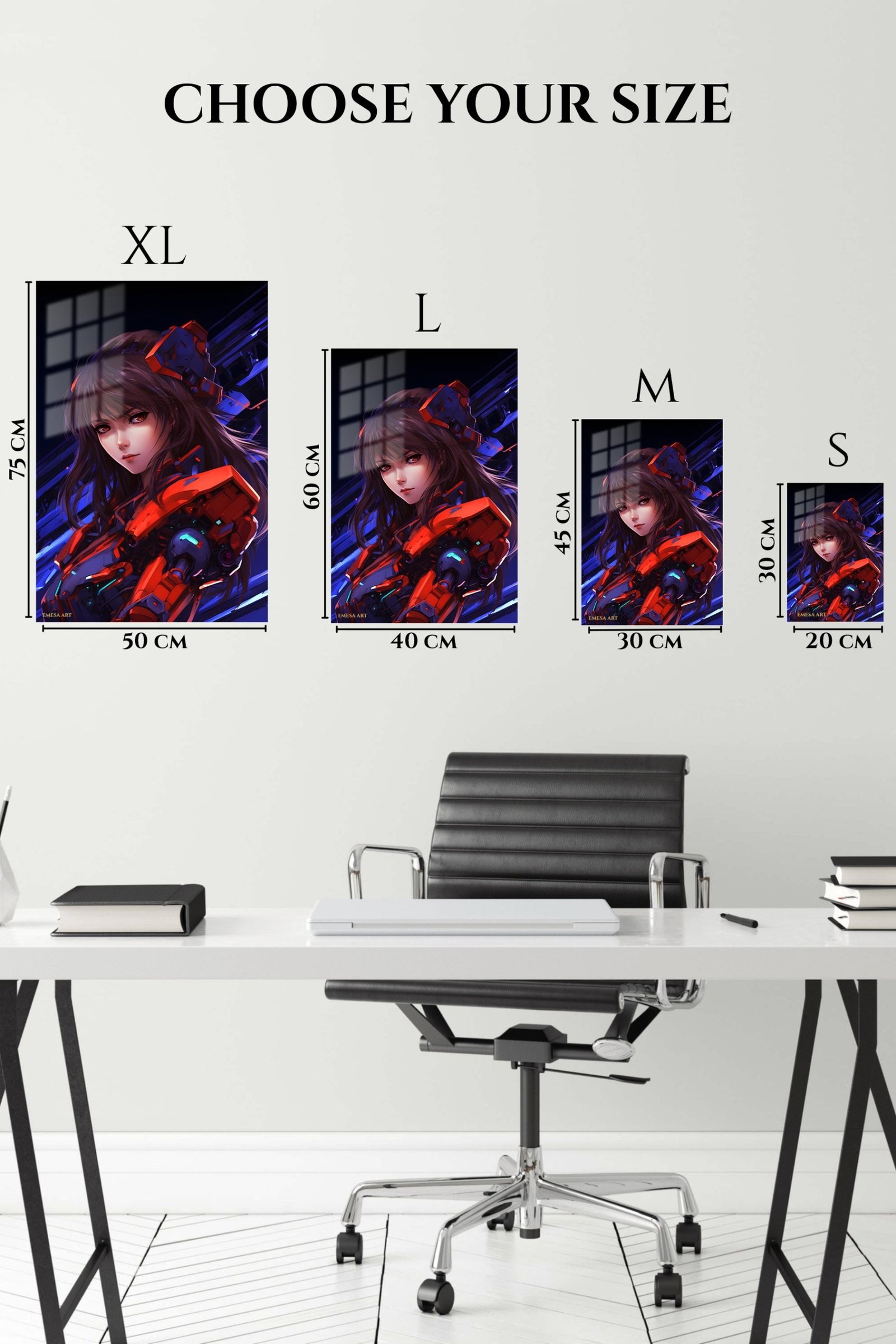 Crimson Mecha Guardian metal wall art print, view 6