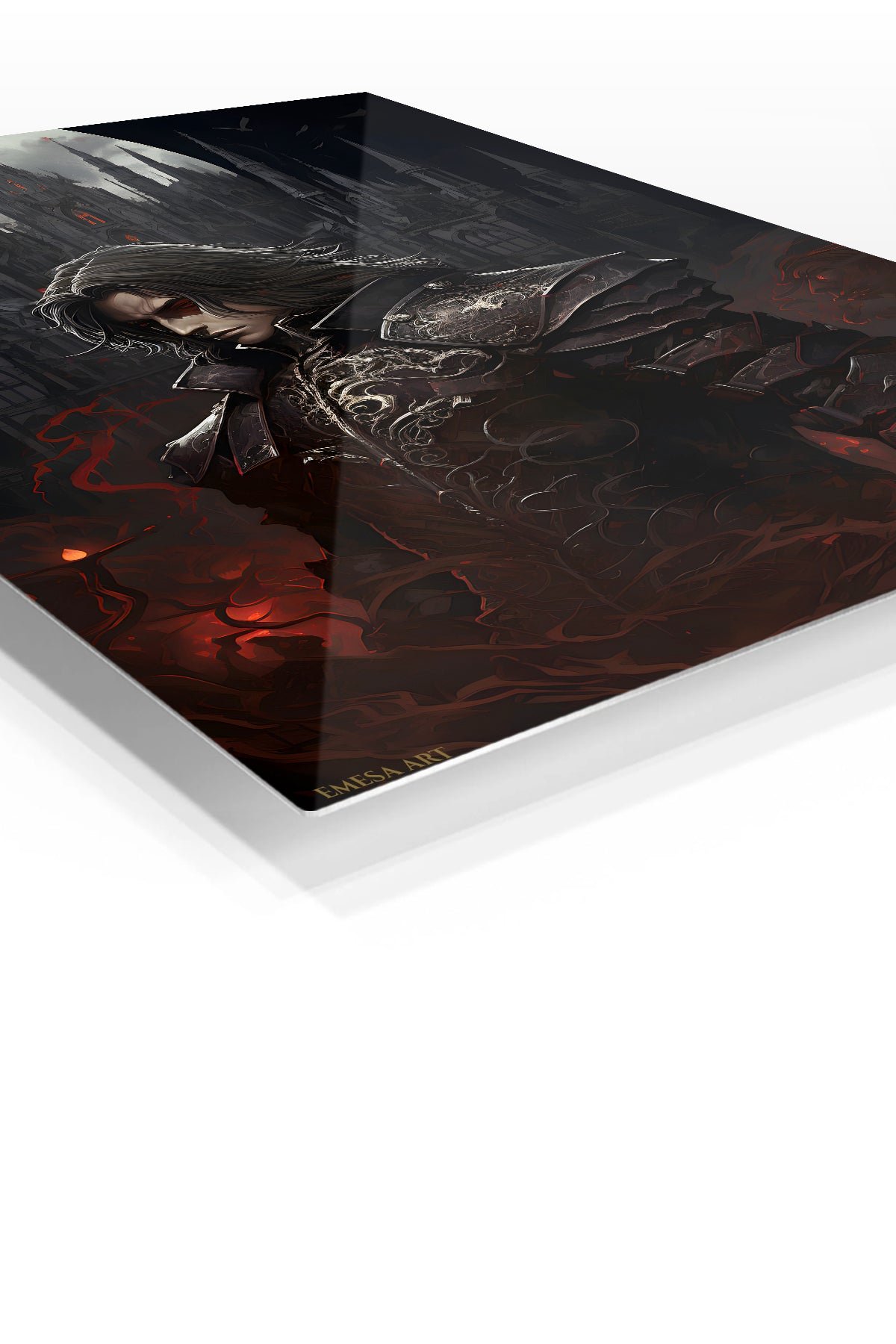 Crimson-Eyed Gothic Guardian metal wall art print, view 2