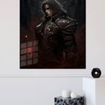 Crimson-Eyed Gothic Guardian metal wall art print, view 4