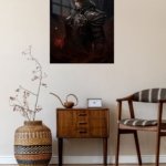 Crimson-Eyed Gothic Guardian metal wall art print, view 5