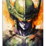 Emerald Armored Sentinel metal wall art print