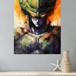 Emerald Armored Sentinel metal wall art print, view 4