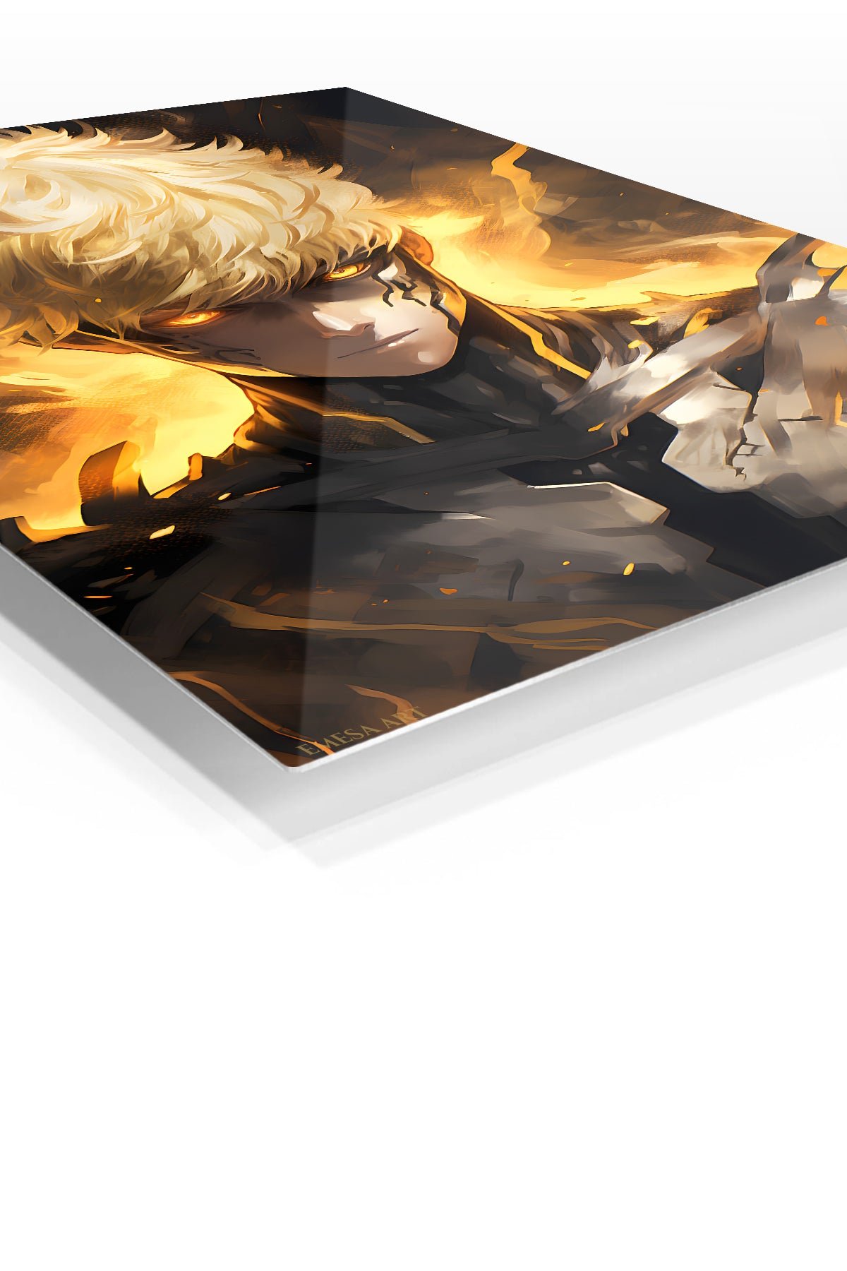 Golden-Fire Armored Warrior metal wall art print, view 2