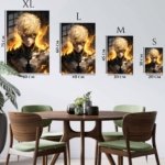 Golden-Fire Armored Warrior metal wall art print, view 6