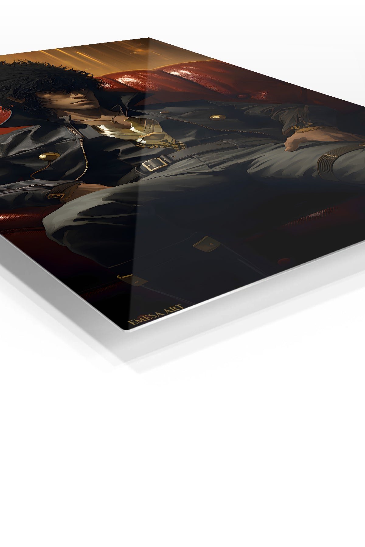 Shadowed Warrior in Crimson Booth metal wall art print, view 2