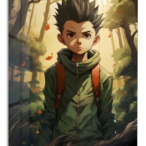 Forest Explorer with Spiked Hair metal wall art print