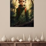 Forest Explorer with Spiked Hair metal wall art print, view 4