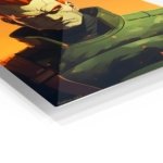 Ember-Haired Armored Warrior metal wall art print, view 2