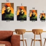 Ember-Haired Armored Warrior metal wall art print, view 6