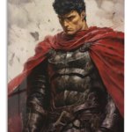 Crimson Cloak Warrior metal wall art print