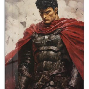 Crimson Cloak Warrior metal wall art print