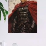 Crimson Cloak Warrior metal wall art print, view 4