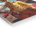 Sunglasses Hero on a Sunlit Street metal wall art print, view 2