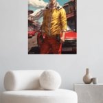 Sunglasses Hero on a Sunlit Street metal wall art print, view 5