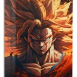 Flame Aura Warrior metal wall art print