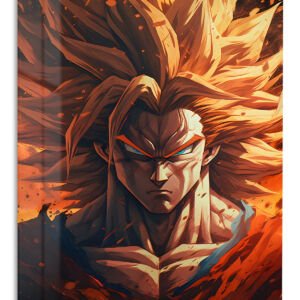 Flame Aura Warrior metal wall art print