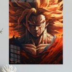 Flame Aura Warrior metal wall art print, view 4