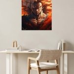 Flame Aura Warrior metal wall art print, view 5