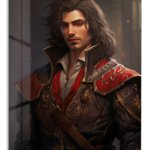 Emberlit Armored Adventurer metal wall art print