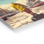 Yellow Coat Through the Ruined City metal wall art print, view 2