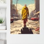 Yellow Coat Through the Ruined City metal wall art print, view 4