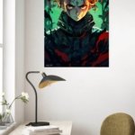 Emerald Ember Shadow Warrior metal wall art print, view 5