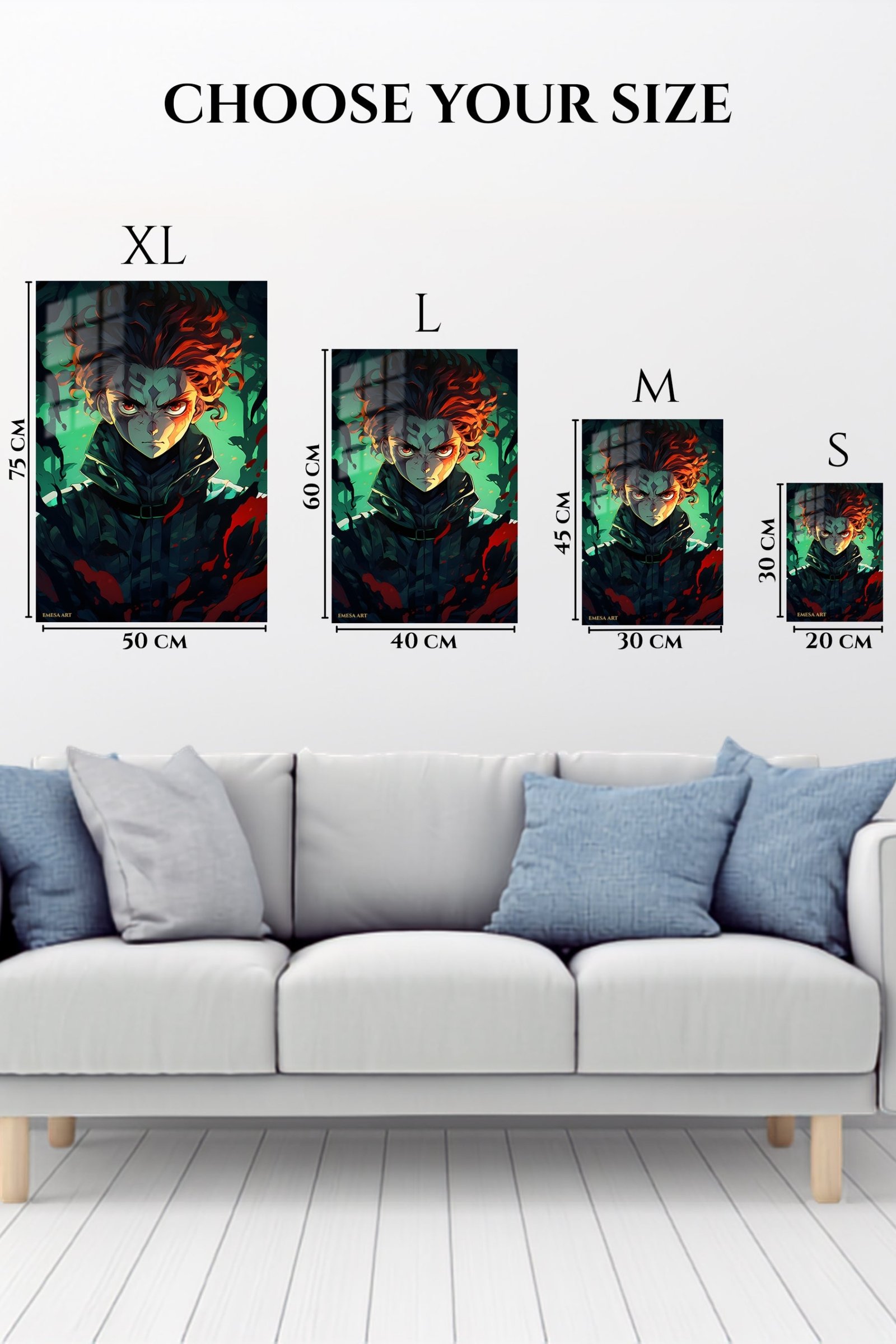 Emerald Ember Shadow Warrior metal wall art print, view 6