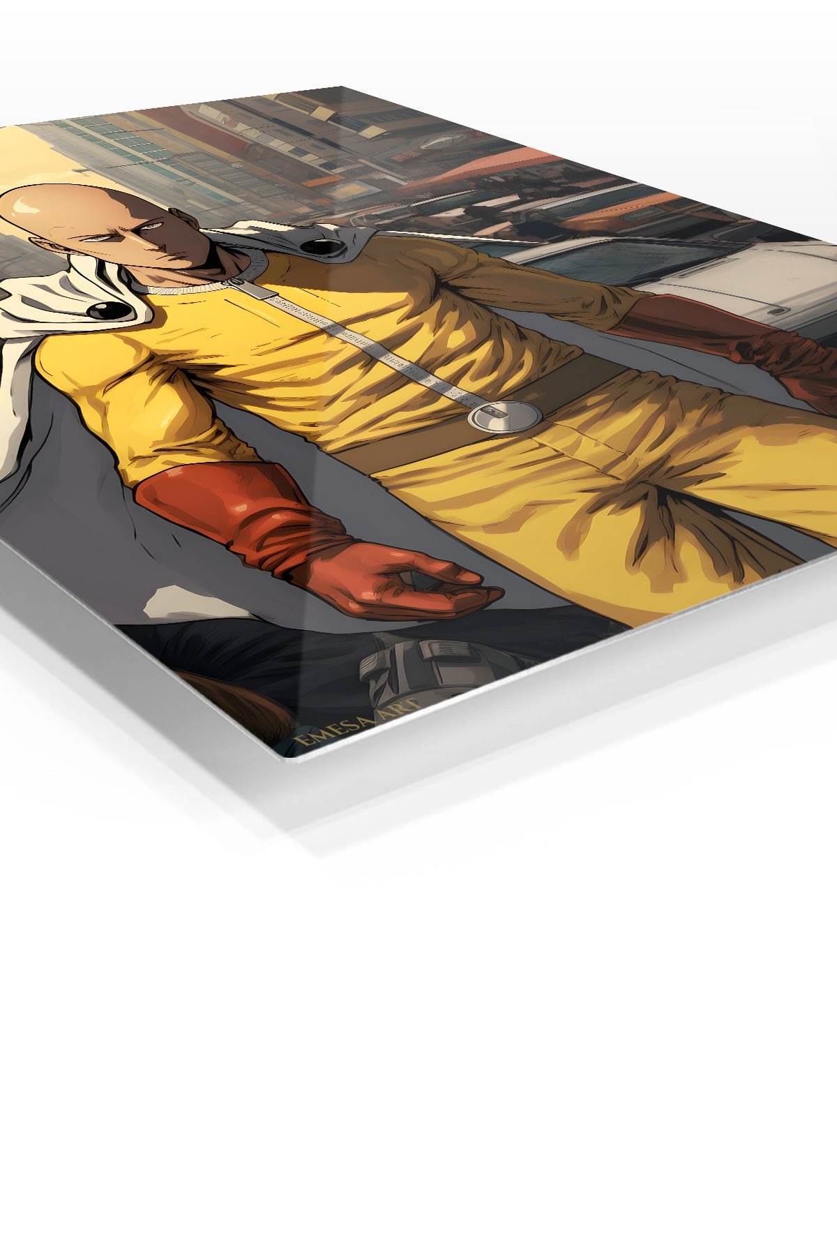 Yellow-Suited City Hero metal wall art print, view 2