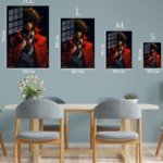 Golden-Haired Figure in Crimson Coat metal wall art print, view 6