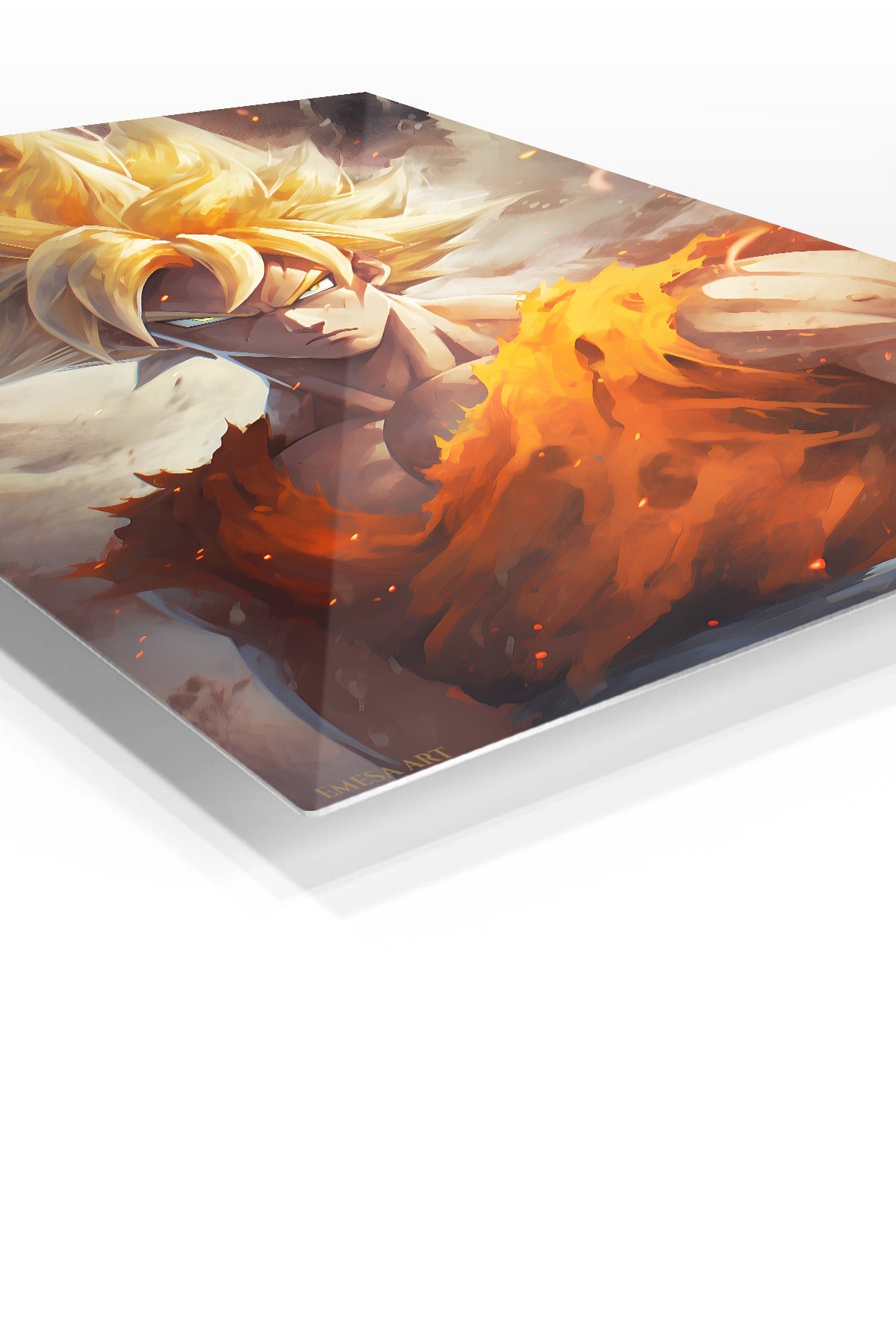 Golden Flame Warrior metal wall art print, view 2