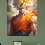 Golden Flame Warrior metal wall art print, view 4