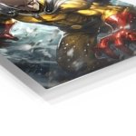 Golden Caped Hero in Flight metal wall art print, view 2